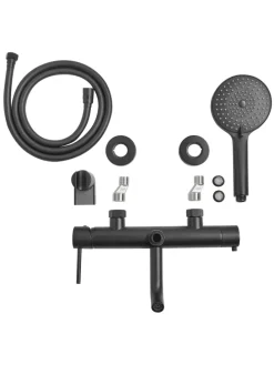 Wannenarmaturen MELIQUINA in Schwarz - (W) 31 x (H) 164 x (L) 12 cm