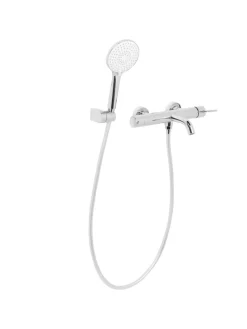 Wannenarmaturen MELIQUINA in Silber - (W) 31 x (H) 164 x (L) 12 cm