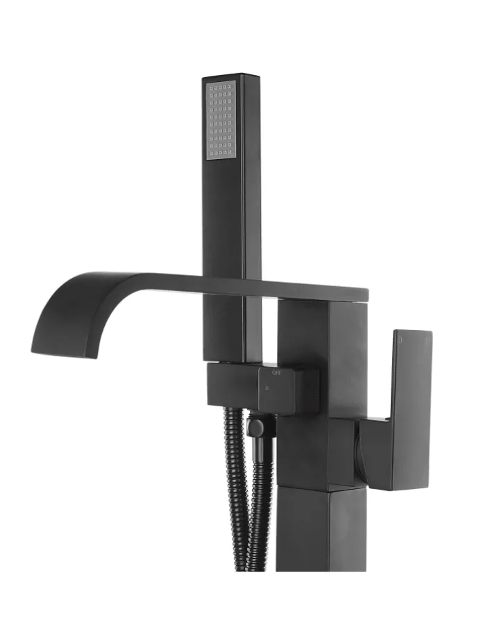 Wannenarmaturen NIAGARA in Schwarz - (W) 26 x (H) 120 x (L) 15 cm