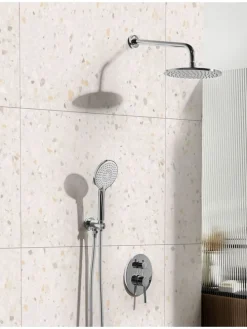 Wannenarmaturen PUELO in Silber - (W) 23 x (H) 180 x (L) 41 cm