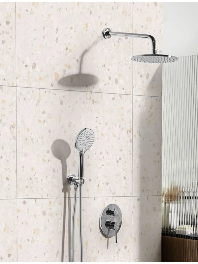 Wannenarmaturen PUELO in Silber - (W) 23 x (H) 180 x (L) 41 cm