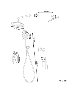 Wannenarmaturen TINGUIRIRICA in Silber - (W) 25 x (H) 175 x (L) 41 cm