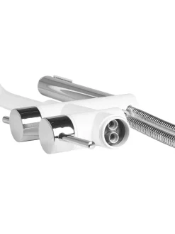 Wannenarmaturen TUGELA in Weiß/Silber - (W) 21 x (H) 116 x (L) 16 cm