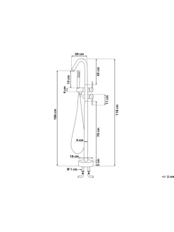 Wannenarmaturen VICTORIA in Schwarz - (W) 21 x (H) 118 x (L) 16 cm