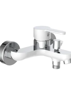 Wannenfüllarmatur "Diziani" in Weiß/ Chrom