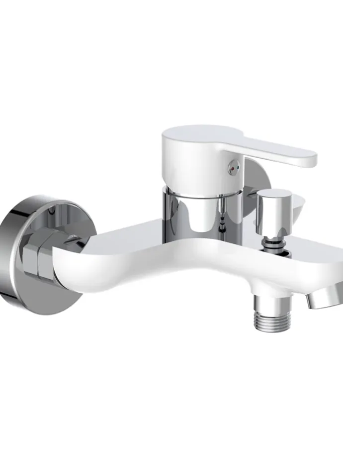 Wannenfüllarmatur "Diziani" in Weiß/ Chrom