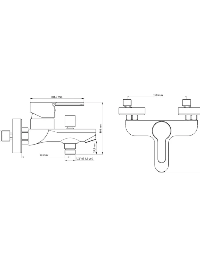 Wannenfüllarmatur "Diziani" in Weiß/ Chrom