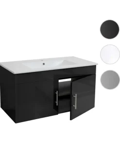 Waschbecken mit Unterschrank D16, Schwarz