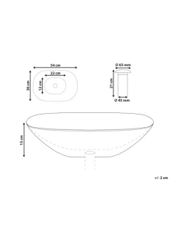 Waschbecken MOENGO in Transparent/Schwarz - (W) 54 x (H) 15 x (L) 36 cm