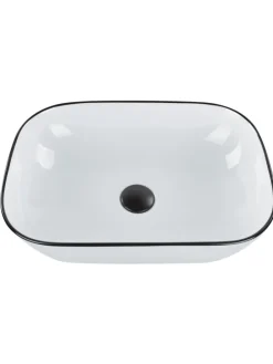 Waschbecken XERT in Weiß/Schwarz - (W) 46 x (H) 14 x (L) 33 cm