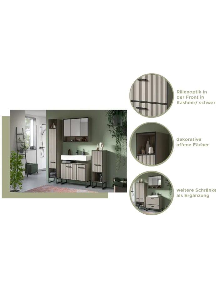 Waschbeckenunterschrank (B/H/T: 80x63x36 cm) in Kaschmir