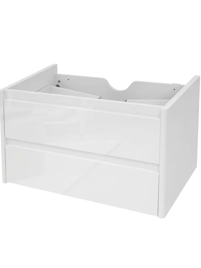 Waschbeckenunterschrank B19 hochglanz Soft-Close, Weiß