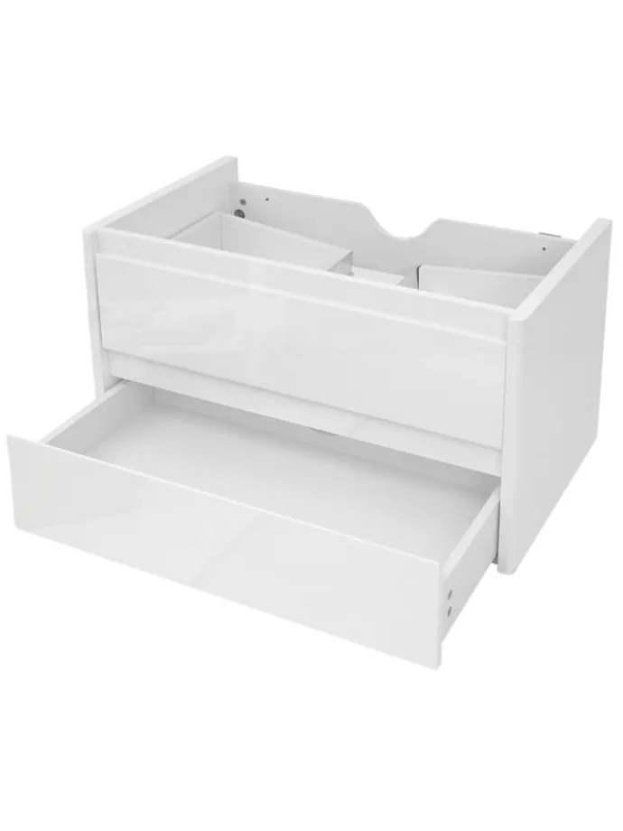 Waschbeckenunterschrank B19 hochglanz Soft-Close, Weiß