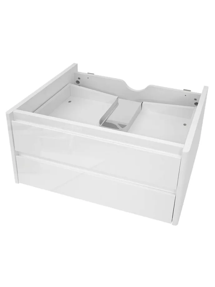 Waschbeckenunterschrank B19 hochglanz Soft-Close, Weiß