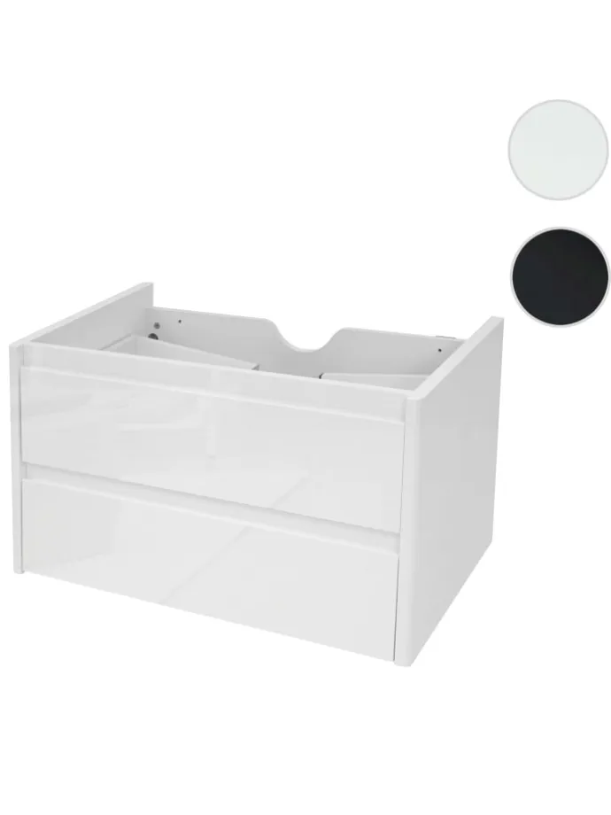 Waschbeckenunterschrank B19 hochglanz Soft-Close, Weiß