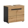 Waschbeckenunterschrank in Basalt grau/Artisan Eiche - (B) 63 x (H) 55 x (T) 34