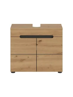 Waschbeckenunterschrank in Basalt grau/Artisan Eiche - (B) 63 x (H) 55 x (T) 34