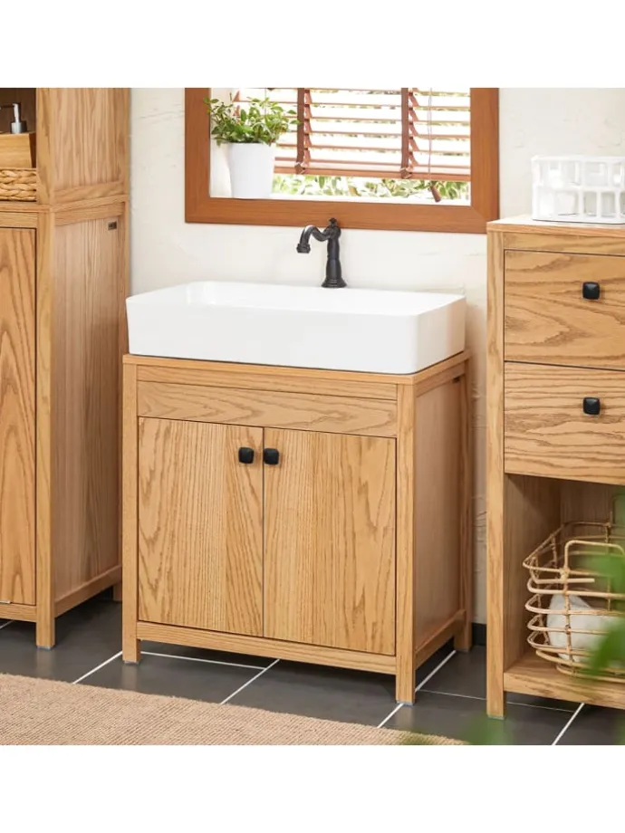 Waschbeckenunterschrank in Natur - (B)60 x (H)60 x (T)35cm