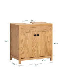 Waschbeckenunterschrank in Natur - (B)60 x (H)60 x (T)35cm