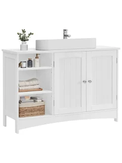 Waschbeckenunterschrank in Weiß - (B)90 x (H)60 x (T)30 cm