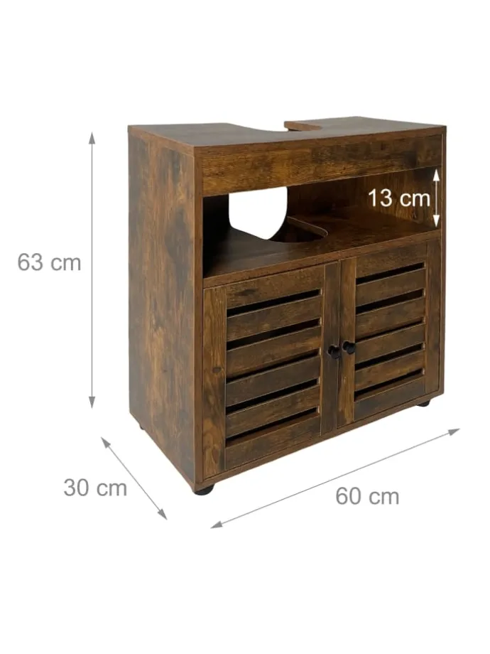 Waschbeckenunterschrank in Braun - (B)60 x (H)63 x (T)30 cm