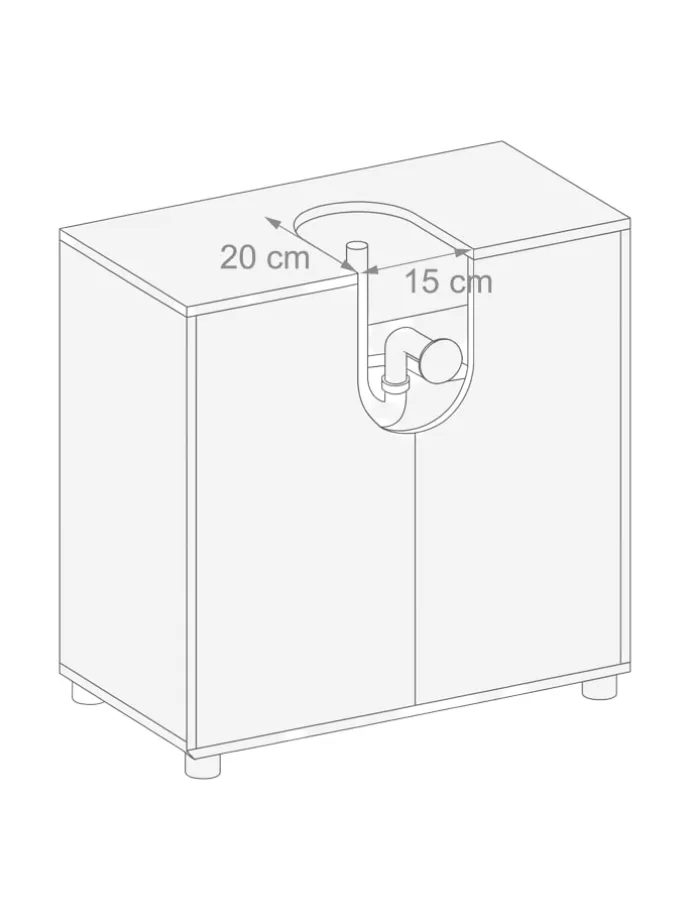 Waschbeckenunterschrank in Braun - (B)60 x (H)63 x (T)30 cm