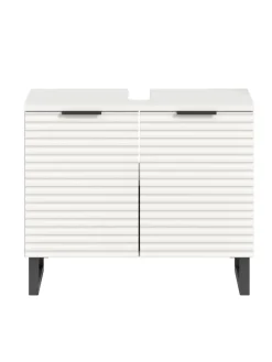 Waschbeckenunterschrank in weiß/weiß - (B) 70 x (H) 59 x (T) 34