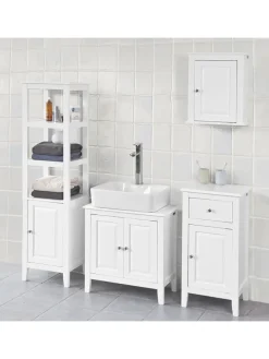 Waschbeckenunterschrank in Weiß - (B)60 x (H)62 x (T)30cm