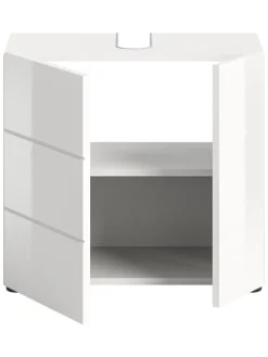 Waschbeckenunterschrank in weiß/weiß hochglanz - (B) 60 x (H) 56 x (T) 32