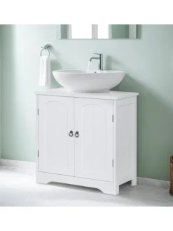 Waschbeckenunterschrank in Weiß - (B)60 x (H)60 x (T)30 cm