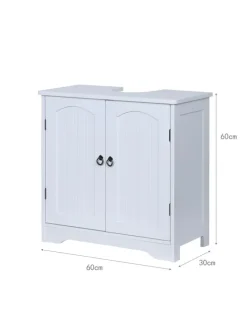 Waschbeckenunterschrank in Weiß - (B)60 x (H)60 x (T)30 cm