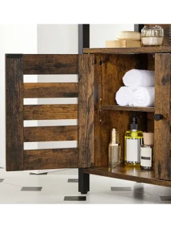 Waschbeckenunterschrank in Braun/ Schwarz - (B)60 x (H)60 x (T)30 cm