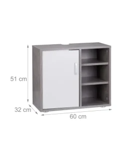 Waschbeckenunterschrank in Grau - (B)60 x (H)51 x (T)32 cm