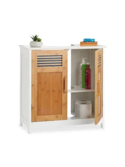 Waschbeckenunterschrank in Natur/Weiß - (B)60 x (H)60 x (T)30 cm