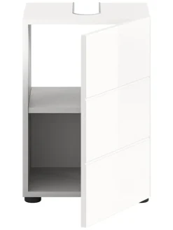 Waschbeckenunterschrank in weiß/weiß hochglanz - (B) 38 x (H) 56 x (T) 34