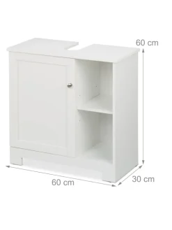 Waschbeckenunterschrank in Weiß - (B)60 x (H)60 x (T)30 cm