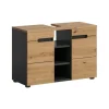 Waschbeckenunterschrank in Basalt grau/Artisan Eiche - (B) 80 x (H) 55 x (T) 34