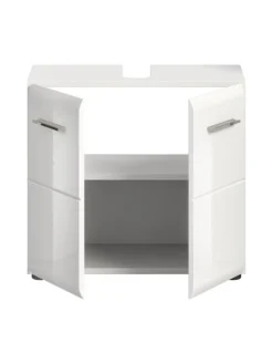 Waschbeckenunterschrank in Weiß/Weiß Hochglanz - (B) 60 x (H) 54 x (T) 30