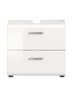 Waschbeckenunterschrank in Weiß/Weiß Hochglanz - (B) 60 x (H) 54 x (T) 30