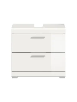 Waschbeckenunterschrank in weiß/weiß hochglanz - (B) 60 x (H) 56 x (T) 37