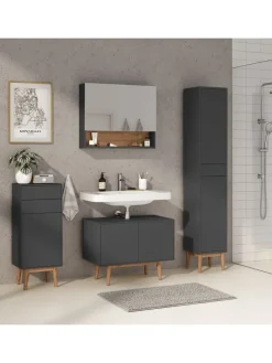 Waschbeckenunterschrank LINDHOLM in Matt Grau