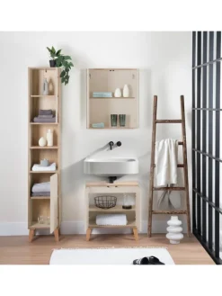 Waschbeckenunterschrank MORENA mit 2 Türen, Cashemere/Eiche