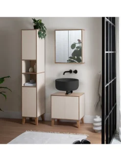 Waschbeckenunterschrank MORENA mit 2 Türen, Cashemere/Eiche