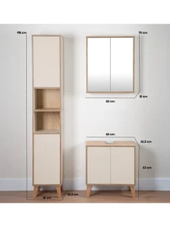 Waschbeckenunterschrank MORENA mit 2 Türen, Cashemere/Eiche