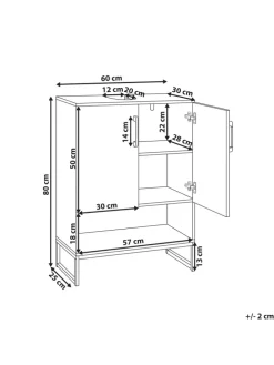 Waschbeckenunterschrank MISCANTI in Braun/Schwarz - (W) 60 x (H) 80 x (L) 30 cm