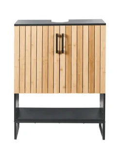 Waschbeckenunterschrank MISCANTI in Braun/Schwarz - (W) 60 x (H) 80 x (L) 30 cm