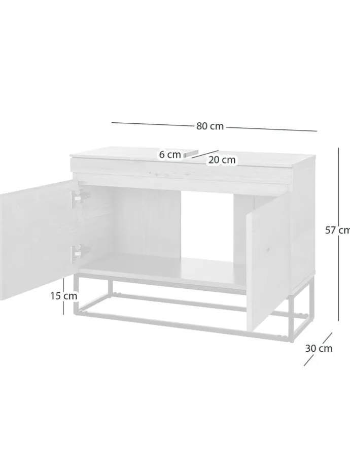 Waschbeckenunterschrank NOZZA in Eiche