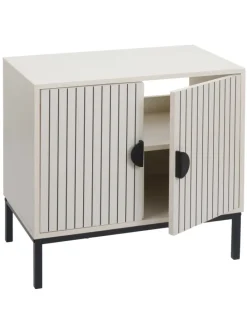 Waschbeckenunterschrank O42 mit 2 Türen, Holzoptik beige