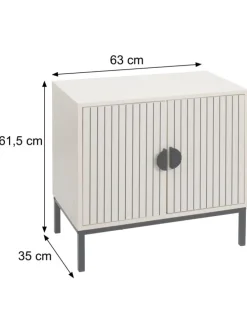 Waschbeckenunterschrank O42 mit 2 Türen, Holzoptik beige
