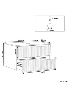Waschbeckenunterschrank QUINTELA in Schwarz/Weiß - (W) 80 x (H) 48 x (L) 52 cm